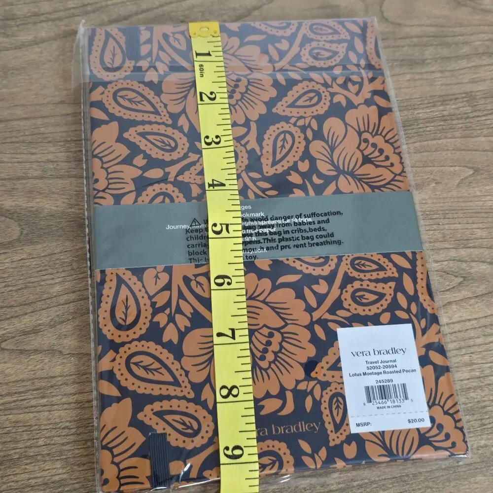 Vera Bradley Travel Journal Lotus Montage Roasted Pecan New Sealed